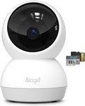 2K Indoor Security Camera, AI Human & Pet Motion, 2.4/5 GHz, 360° Pan Tilt, Night Vision, 2 Way Audio, Compatible with Alexa & Google Assistant (32GB TF Card)