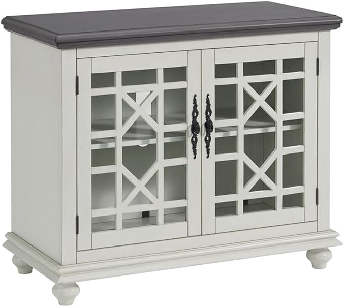 Martin Svensson Home Elegant Small Spaces TV Stand Blue with Coffee Walnut Top