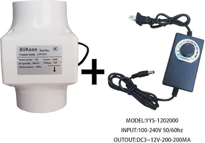 3 Inch Exhaust Inline Duct Fan 12V 7W Grow Tents Ventilation Exhaust Fan Low - Image 5