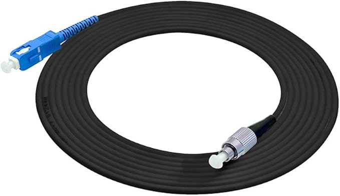 Jeirdus 100M SC to FC Outdoor Armored Simplex SM Fiber Optic Cable Jumper Optical Patch Cord Singlemode 9/125 100Meters 328ft SC-FC