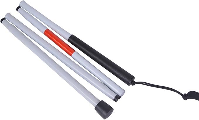 Baitaihem Folding Blind Cane Reflective Red Folding Walking Stick for Vision Impaired and Blind People