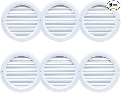VENTS-US - 4" White Round Plastic Vent Cover - Compatible with 4 Inch Diameter by VENTS-US