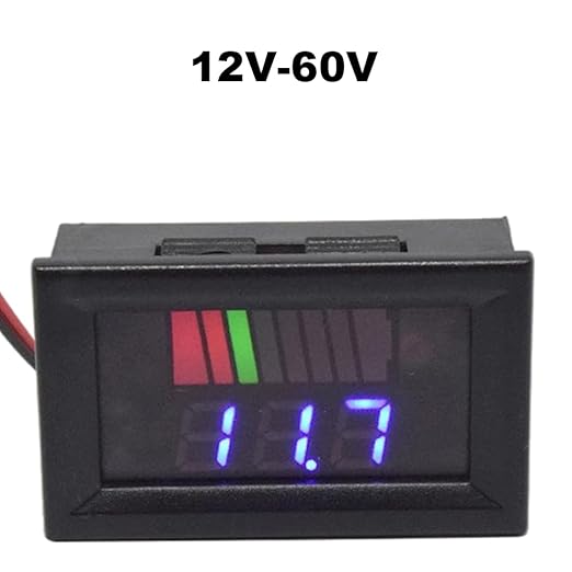 Battery Charge Level Indicator Universal Car Battery Capacity Meter Tester Checker 12v-60v Blue Motorcycle Checker Auto Tester Fuel Gauge Indicator
