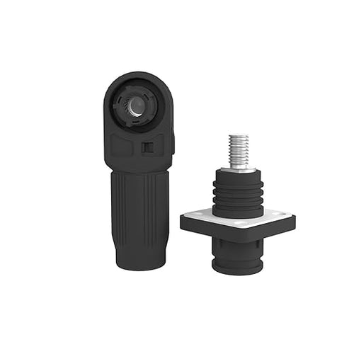 300A Battery Energy Storage Connector, 95mm² High Current Connectors IP67 Waterproof Stud Wiring Power Adapter Quick Plug Terminal Right Angle Plug and Socket (1500V Black)