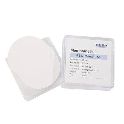 100 Pieces/Pack PES Disc Membrane Filters Hydrophilic 47mm Diameter 0.45µm Pore by COBETTER