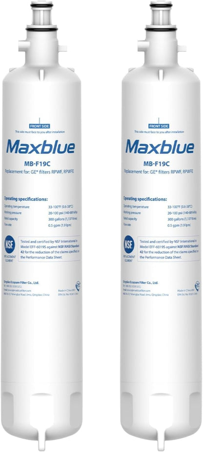 Maxblue Replacement for GE® RPWFE®, RPWF Refrigerator Water Filter, Compatible by Maxblue