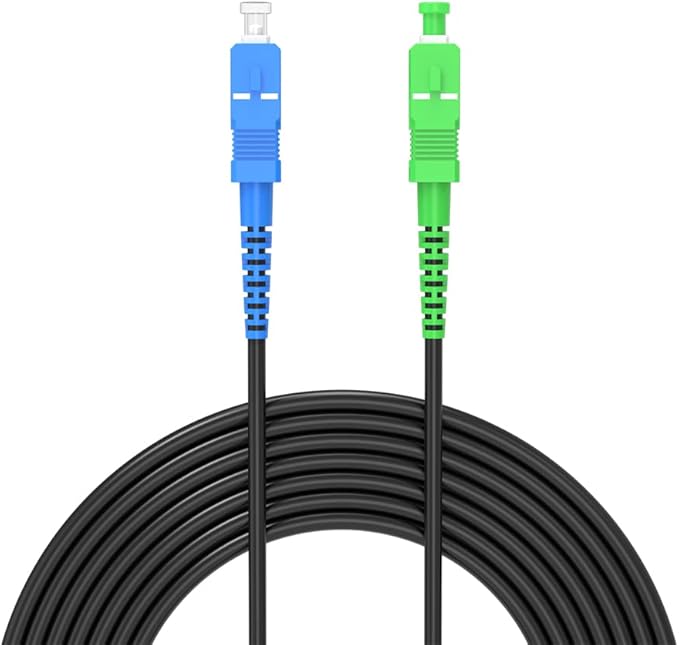 Jeirdus 200M SC/PC to SC/APC Outdoor Armored Simplex 9/125 SM Fiber Optic Cable Jumper Optical Patch Cord Singlemode 200Meters 656ft SC-SC