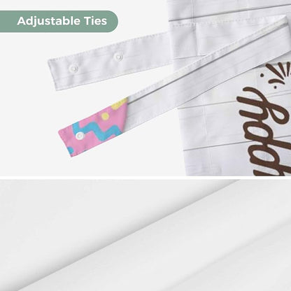 Grey Easter Tie Up Valance Curtains - Image 7