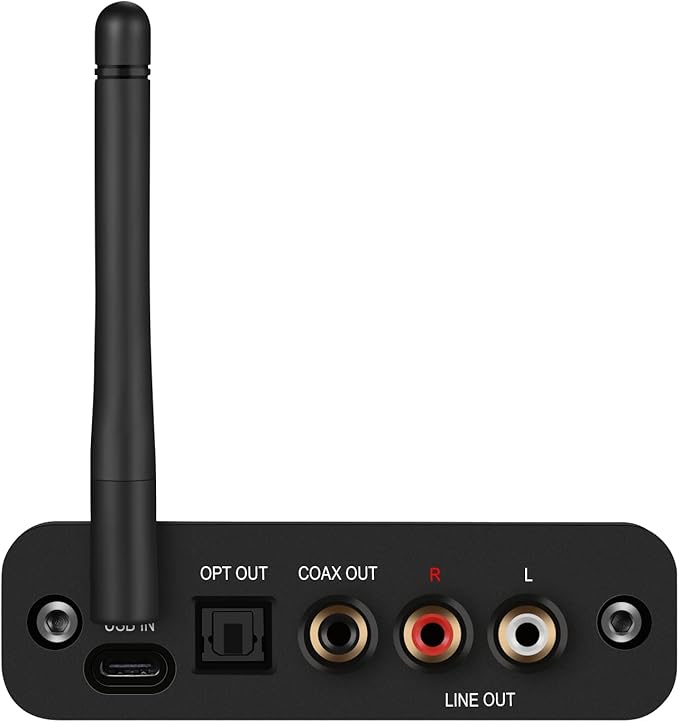 B2 LDAC/aptX HD Bluetooth 5.1 Hi-Fi Audio Receiver with ESS DAC, OLED Display, Analog RCA, Digital Optical & Coaxial Outputs, Extended Range for Home Stereo