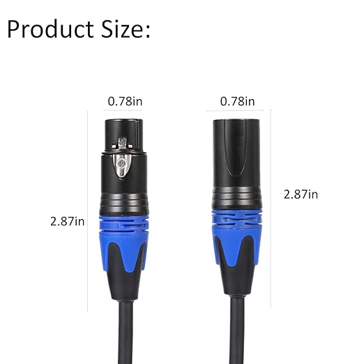 Seefeful XLR Splitter Cable, 1 Female to 2 Male Patch Y Cable, Balanced Microphone Splitter Cord Audio Adaptor (11.8 Inches)