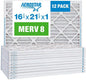 Aerostar 16 1/4x21 1/2x1 MERV 8 Pleated Air Filter, AC Furnace Air Filter by AirFiltersDelivered