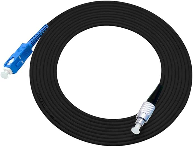 Jeirdus 100M SC to FC Outdoor Armored Simplex SM Fiber Optic Cable Jumper Optical Patch Cord Singlemode 9/125 100Meters 328ft SC-FC