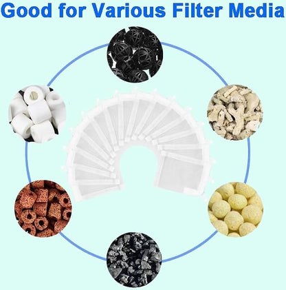 AQUANEAT Aquarium Filter Media Bags 15pcs Fish Tank Extra Fine 100 Micron Mesh - Image 5