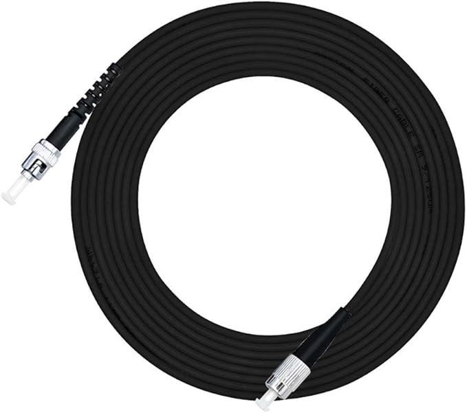 Jeirdus 100ft 100feet 30m FC to ST Outdoor Armored Simplex 9/125 SM Fiber Optic Cable Jumper Optical Patch Cord Singlemode 30Meters 100ft FC-ST