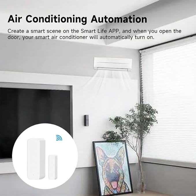 IHSENO WiFi Door Window Sensor,Smart Door Open/Closed Detector with App Alert,Wireless Entry Detector Sensor Alarm for Home Security&Automation (2Pack)