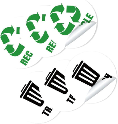 Veemoon 6-Piece Set of Self-Adhesive Garbage Classification Label Stickers by Veemoon