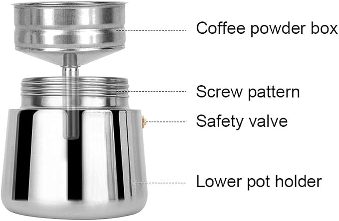 ZJchao Eagle Beak Design Moka Pot Portable Stainless Steel Coffee Maker Pot - Image 3