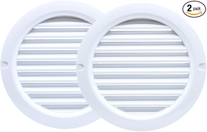 VENTS-US - 4" White Round Plastic Vent Cover - Compatible with 4 Inch Diameter by VENTS-US