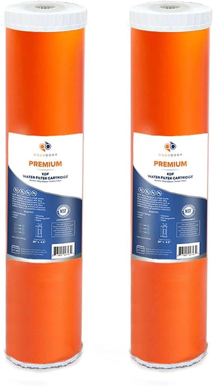 Aquaboon 20x4.5" Whole House Water Filter Cartridge – Premium KDF Heavy Metal & by Aquaboon