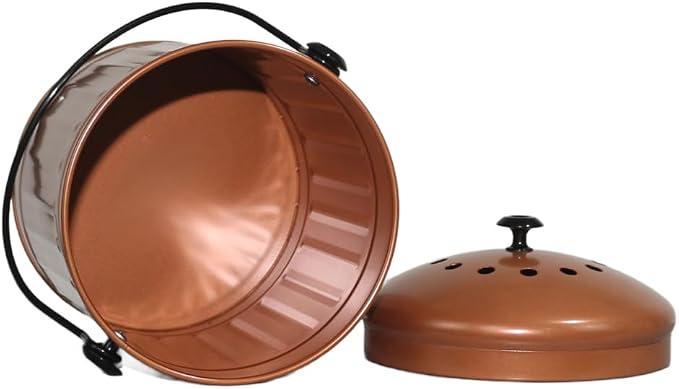Markson Compost Bin with Airflow Lid and Charcoal Filter 1.5 Gallon Metal Copper - Image 4