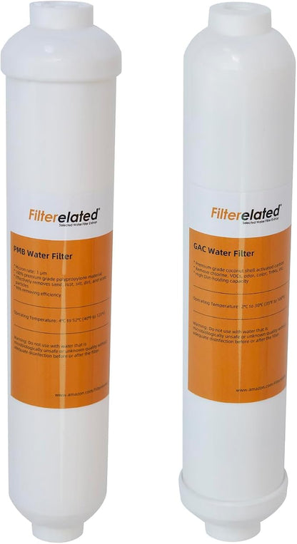 Filterelated 2-Pack GAC & PMB RO Water Filter Cartridges, by Filterelated