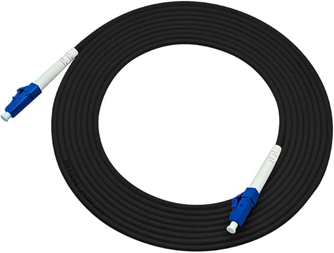 Jeirdus 50M LC to LC Outdoor Armored Simplex 9/125 SM Fiber Optic Cable Jumper Optical Patch Cord Singlemode 50Meters 160ft LC-LC