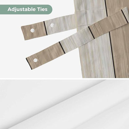 Brown Ombre Wooden Tie Up Valance Curtains - Image 7