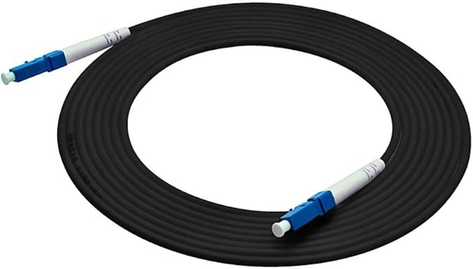 Jeirdus 50M LC to LC Outdoor Armored Simplex 9/125 SM Fiber Optic Cable Jumper Optical Patch Cord Singlemode 50Meters 160ft LC-LC