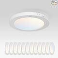 ASD LED 9" Round Flush Mount Ceiling Light Fixture, Low Profile Surface Lighting | 5CCT, Motion Sensored, Ultra-Thin, ETL Listed | 15W 1300LM 2700-6000K 120V | Kitchen, Hallway Lamp | White, 12 Pack