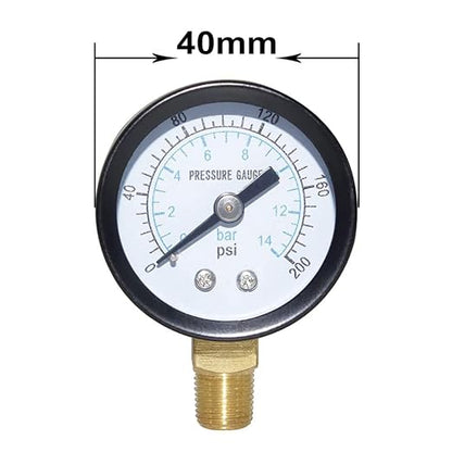 Joywayus Pressure Gauge 0 to 200 PSI Brass 1/8" Male NPT Thread Lower Mount - Image 3