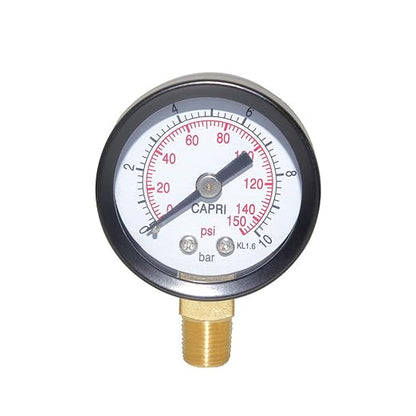 Joywayus Pressure Gauge 0 to 150 PSI Brass 1/8" Male NPT Thread Lower Mount by Joywayus
