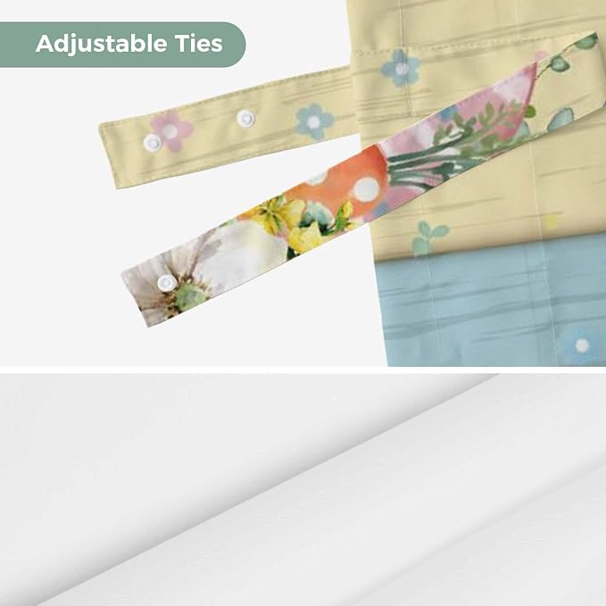 Easter Tie Up Valance Curtains for Windows, Kitchen Curtains Window Shades - Image 7