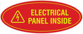 Signs ByLITA Oval Electrical Panel Inside Sign (Red/Yellow) - Small