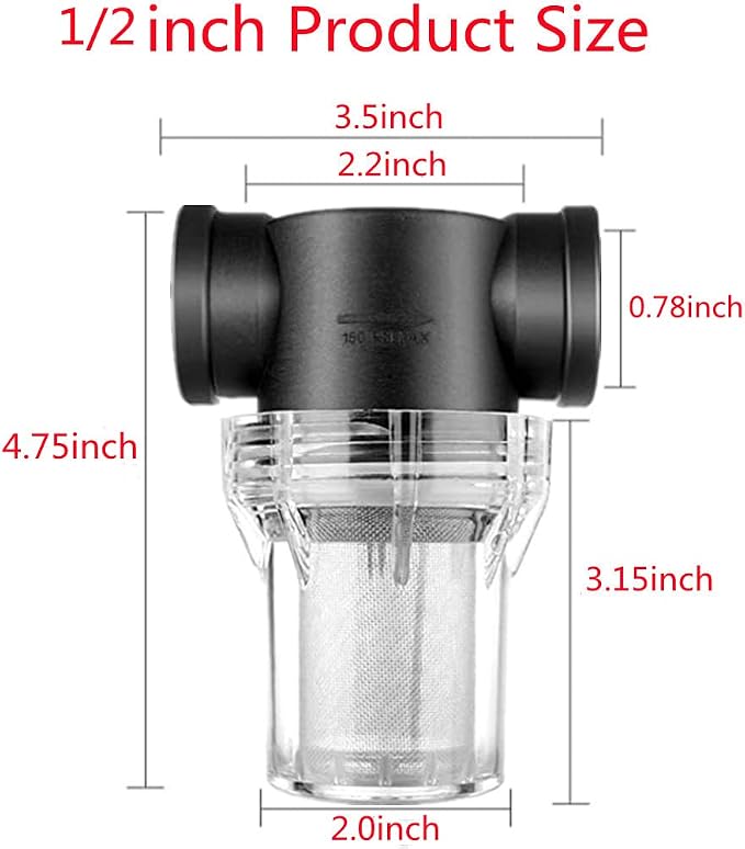 Sediment Filter Pressure Washer Filter Stainless Steel Filter 40Mesh Screen - Image 2