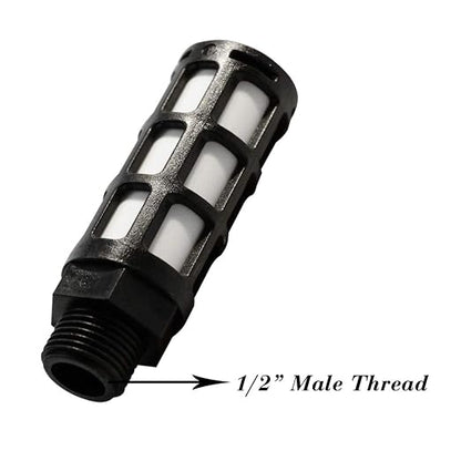 Quickun Plastic Exhaust Air Silencer, 1/2" Air Line Pneumatic Muffler Black Air - Image 2