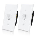 ELEGRP Digital Toggle Dimmer Switch for Dimmable LED, CFL and Incandescent Light Bulbs, Single Pole or 3-Way Toggle LED Dimmer Light Switch, Wall Plate Included, UL Listed, 2 Pack, White