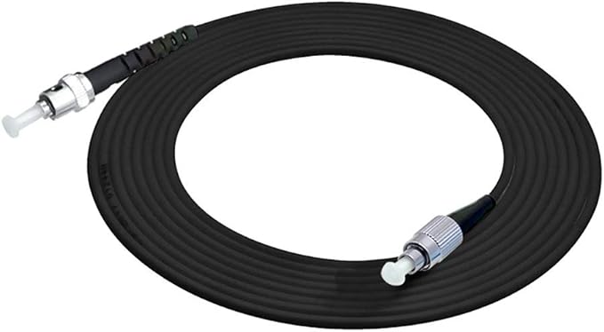 Jeirdus 100ft 100feet 30m FC to ST Outdoor Armored Simplex 9/125 SM Fiber Optic Cable Jumper Optical Patch Cord Singlemode 30Meters 100ft FC-ST