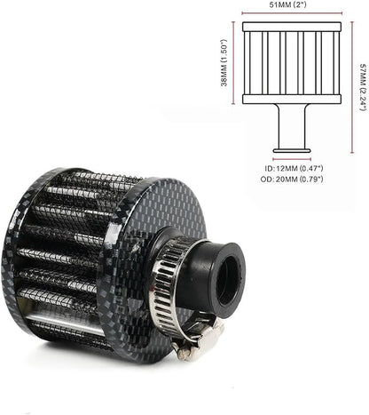 MUGE RACING 2Pcs Air Filter Cold Air Intake Filter Breather 12mm Valve Cover - Image 6