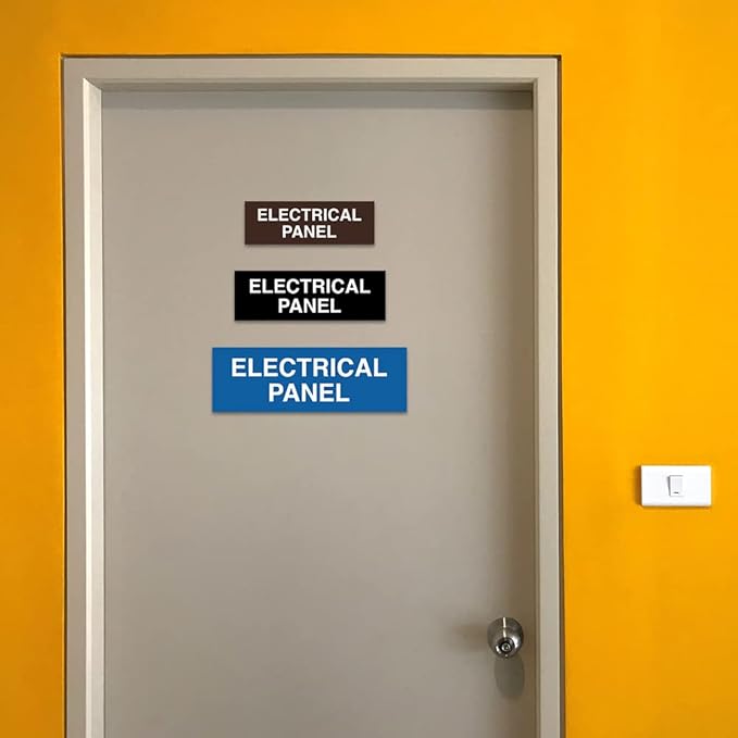 All Quality Basic Electrical Panel Sign - Fire Regulation Safety Compliance Sign - White - Large (1 Pack)