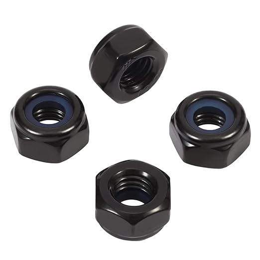 MewuDecor 5/16-18 Nylon Insert Hex Lock Nuts Locknuts, 304 Stainless Steel 18-8, Black Oxide, 25 PCS