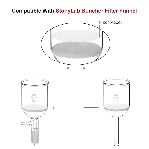StonyLab Quantitative Filter Paper Circles, 46mm Diameter Cellulose Filter Paper - Image 2