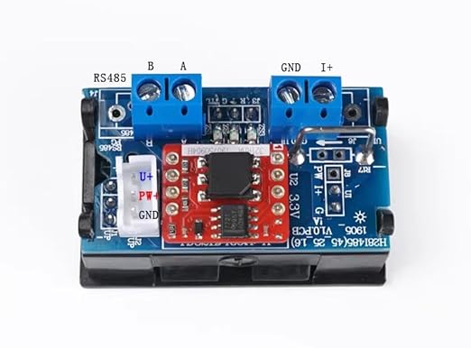 Taidacent Modbus RTU Power Monitor Energy Meter with RS485 TTL Isolated 100V 5A 10A 50A 100A DC Voltage Current Meter with Dual LCD Display (100V50A_Modbus Protocol_TTL Interface)