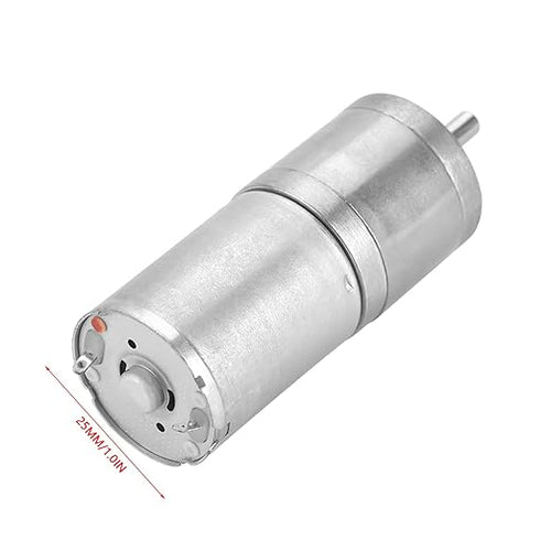 25mm DC 12V 25GA-370 Low Speed Metal Gear Motor for Electronic Locks Robots Electric Curtains Doors Mixers Monitoring Devices Pet Feeders DIY Projects