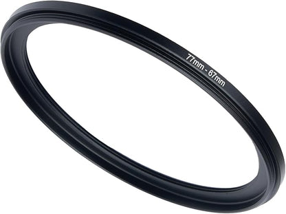 77mm to 67mm Step-up Adapter Rings Filter Adapter Black Metal Step Down Filter by Unknown