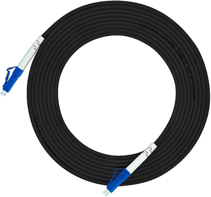 Jeirdus 50M LC to LC Outdoor Armored Simplex 9/125 SM Fiber Optic Cable Jumper Optical Patch Cord Singlemode 50Meters 160ft LC-LC