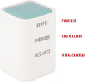 3-in-1 Faxed/Emailed/Received Office Rbber Stamps for Business, Pre Red Inked Company Message Stamp Hand for Efficient Bookkeeping, Ordering, Accounting Work Business Management - 9/10’’x 9/10’’