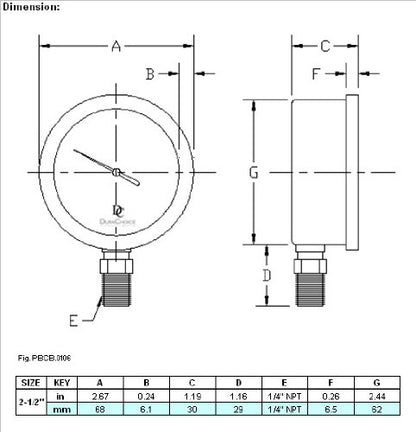 2-1/2" Oil Filled Vacuum Pressure Gauge - Image 4
