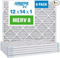 Aerostar 12x14x1 MERV 8 Pleated Air Filter, AC Furnace Air Filter, 6 Pack by AirFiltersDelivered