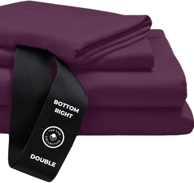 THE LAD COLLECTIVE 3.0 King Bedding Set - 4-Piece Bedset w/Fitted Sheet, Top Sheet & 2 Standard Pillowcases [Duvet Not Included] - Bamboo-Cotton - New England