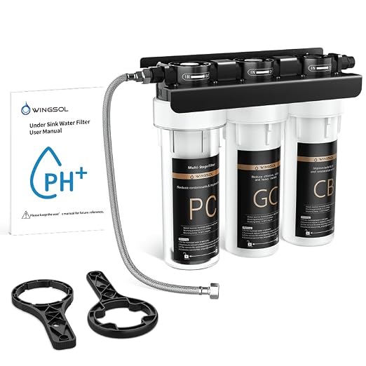 Under Sink Alkaline Water Filter, 9-Layer Water Filter System Reduces Heavy by WINGSOL